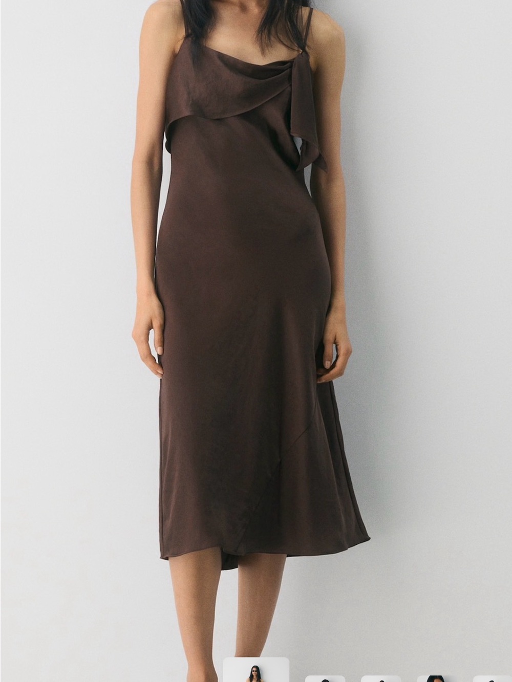 Aritzia Wilfred CANNELLE satin dress XS mocha